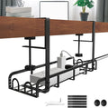 Sleclean Under Desk Cable Management Tray, Upgraded Long Arm Clamp, 16.6"x4.7" No Drill Steel Organizers, Cable Tray with Clamp for Wire Management, Home - No Damage to Desk