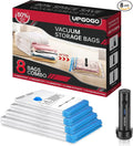 UPGOGO Vacuum Storage Bags with Portable Electric Pump,Vacuum Seal Bags for Clothing,Space Saver Bags,Vacuum Travel Bags for Luggage(Combo 8 Pack)