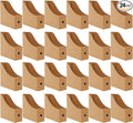 Limitliho Cardboard Magazine Holder (24 Pack), Sturdy Book Bins for Classroom, Vertical File Folder Organizer, 10.6'' 10.2'' 3.5'' Inch Magazine Rack (Brown, 24 Pack)