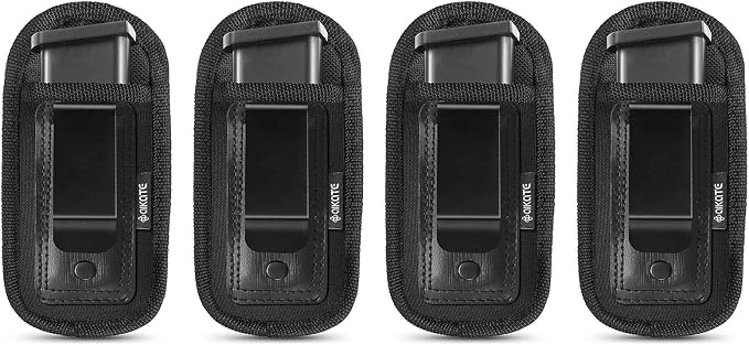 2 Pack Universal Magazine IWB Pouch Concealed Carry 9mm .40 .45 .380 .357, Mag Holster for S&W M&P Sig Sauer Ruger Glock, Handgun Ammo Gun Ammunition Holsters