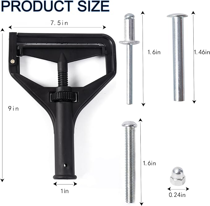 Matthew 2Pcs Commercial Mop Head Clamps for Screw Plastic Mop Heads,Quick Change Head Mop Handle,Heavy Duty Mop Head Replacement Holder Change Handle -Commercial Gripper Mop Wet Mop Handle (Black)