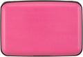 Credit Card Holder, RFID Blocking Metal Card Wallet for Women Men Slim ID Card Holders Protector Aluminum Business Hard Case (Fandango Pink)