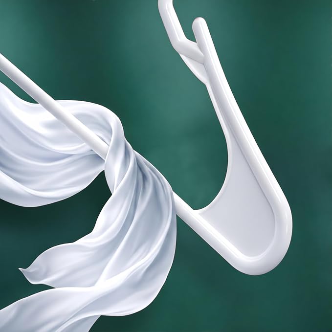 Utopia Home Plastic Hangers 20 Pack – Space Saving Clothes Hanger White | Durable & strong | Closet organizer & storage | Ideal for apartments, dorms & stocking stuffers