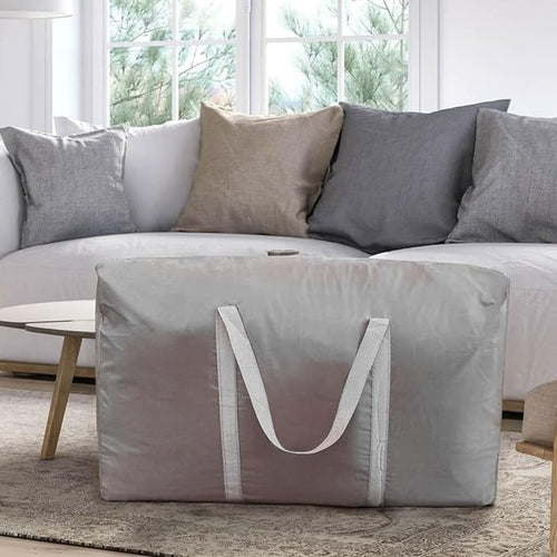 100L Extra Large Storage Bags, Big Moving Bags with Strong Zippers & Carrying Handles, Packing Bags for Moving, Storage, Travel and Camping, Storage Totes For Space Saving (Grey, 4 Pack)