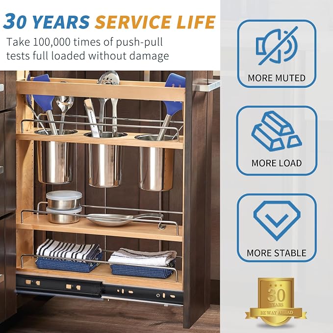 YENUO 10 Pairs 3-Fold Full Extension Drawer Slides Ball Bearing 10–24 Inch | Cabinet Drawer Glides Heavy Duty 100LB Smooth Quiet Rails Easy to Install 10–24 Inch for Kitchen Dresser Furniture Hardware