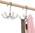 2 Pack Hoodie Hanger for Organizer 360° Swivel Closet Hooks for Belt, Space-Saving Hanger Bra Storage, Accessorise Organizer for Tie, Hat, Tanktop, Scarf, Purse, Multi Hanger Hooks