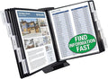 Ultimate Office AdjustaView FastFind 10-Pocket Desktop Reference Display Organizer with All Black EZ Load Pockets to Display 20 Sheets of Your Most Important Letter Sized Documents