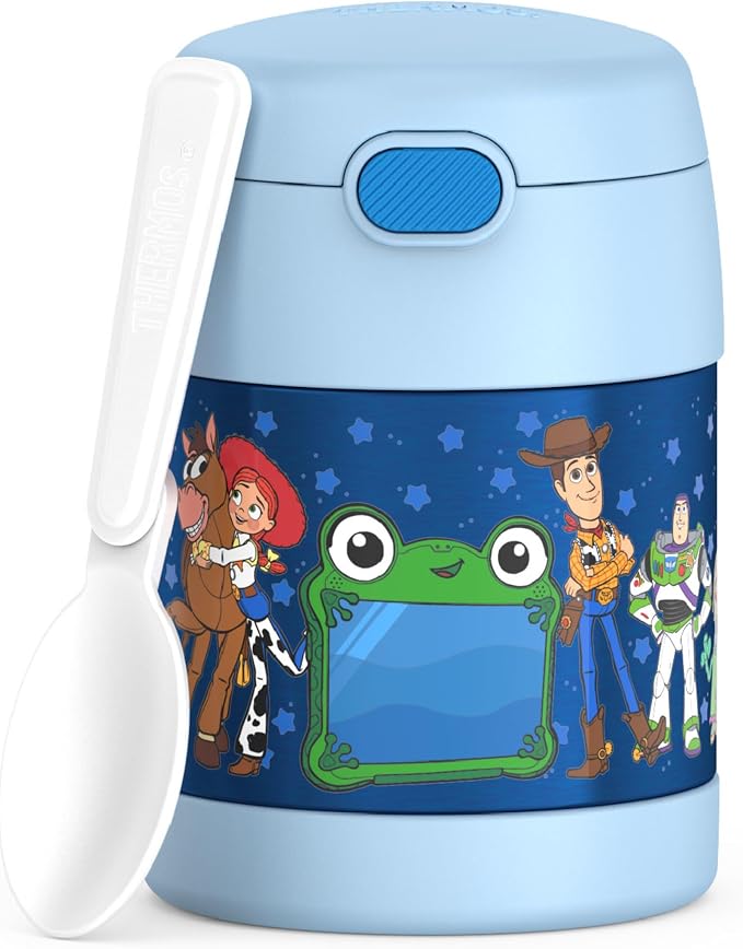 THERMOS FUNTAINER Insulated Food Jar, 10 Ounce, Kid Friendly Food Jar with Foldable Spoon, Toy Story 5