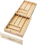Rev-A-Shelf Maple Two-Tier Cutlery Replacement Drawer System w/ BLUM Soft-Close for Face Frame Base Kitchen Cabinets, Kitchen Drawer Organizer, Min Opening Width of 15", 4WTCD-18HSC-1
