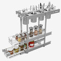 Sikarou 3-Tier 5" W x 21" D Narrow Pull Out Cabinet Organizer, Roll out Spice Rack Holder Shelve, Slide Out Slim Storage Wire Baskets for Storage Organization