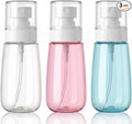 3Pack Small Spray Bottles, 2.7oz Refillable Plastic Travel Bottles, Empty Portable Fine Mist Spray Containers for Perfume, Cosmetic, Skincare, Toiletry Daily Use(Clear+Green+Pink)
