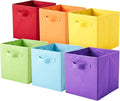 ShellKingdom Storage Bins, Foldable Fabric Storage Cubes And Cloth Storage Organizer For Closet And Toys, 6 Pack (Multi Colors)