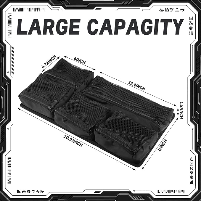 Thinkday Mesh Lid Organizer Include 5 Nylon Removable Pockets 1 Hook and Loop Strap and 6 Screws Fits Camera Case, Diving Dry Boxes, Hard Cases & Toolboxes