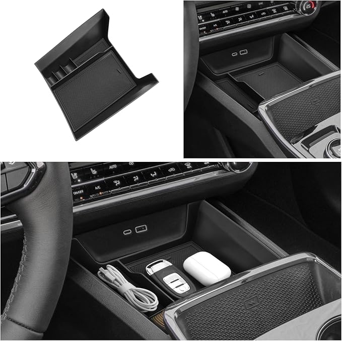 Ruiya 2026 Equinox Console Organizer for Chevy Equinox 2026 Accessories ABS Material Front Gear Storage Box Compatible with 2025 2026 Chevy Equinox LT/RS/ACTIV(Not for Equinox EV)