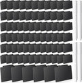 Chinco 80 Pcs Basket Label Clips Set Include 76 Removable Kitchen Clip Label Holder PVC Storage Bin with 4 Chalk Markers for Basket Kitchen Pantry Organization (Black Clip, White Pen)