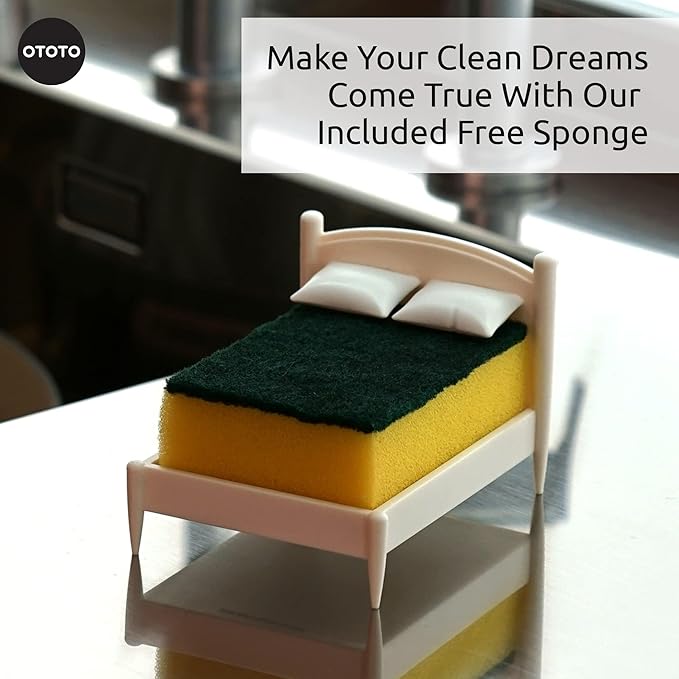 OTOTO Cute Sponge Holder for Kitchen Sink - - Dishwasher Safe Sponge Organizer- Compact, Organizer, Kitchen Sink Accessories, Sponge Holder