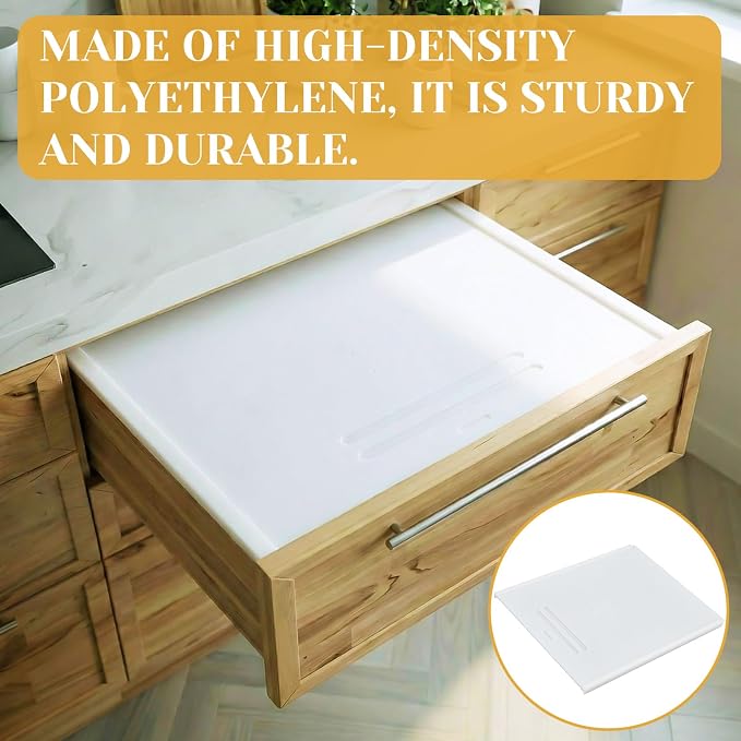 Geetery 2 Pack Bread Drawer Insert Kit, Trim to Fit Bread Storage Organizer for Kitchen Cabinet Drawers, Hdpe Drawer Cover with Adjustable Rails and Mounting Screws