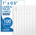 1" X 0.5" Matte White Printable Barcode Labels (100 Sheets, 16000 Stickers) UPC Labels and Price Tags for Laser & Inkjet Printers - Spartan Industrial Template R001