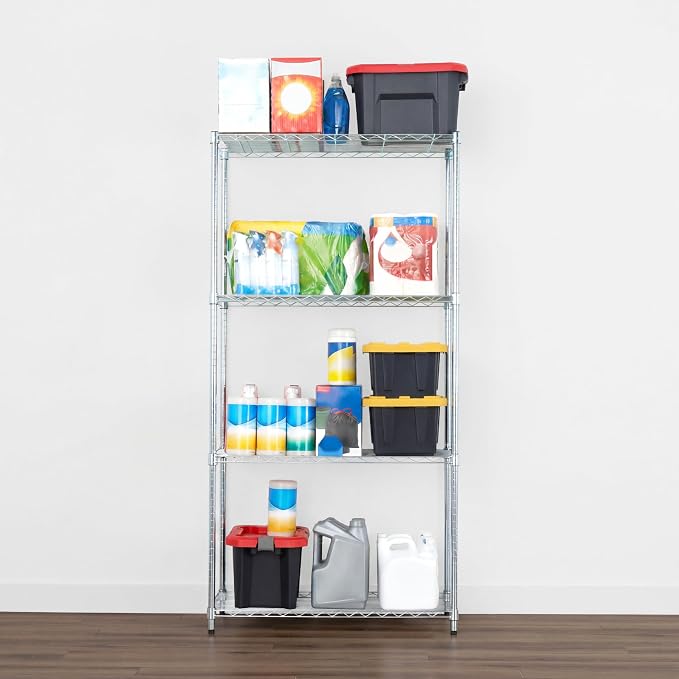 SafeRacks NSF 4-Tier Heavy Duty Steel Wire Shelves (18"x36"x72")