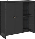 vidaXL Storage Cabinet with Storage Black 100 x 36 x 102 cm Rattan, Chic Rattan Storage for Living Room, Multi-Use Cabinet, Stylish Design for Easy Home Organization