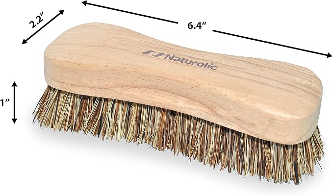 All-Natural Wooden Scrub Brush Set | Wooden Handle | Tampico and Palmyra bristles | Eco Friendly Cleaning Products | Pack of 2
