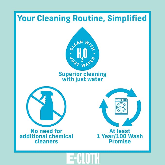 E-Cloth Stainless Steel Cleaning Cloth, Microfiber Stainless Steel Cleaner for a Spotless Shine Home Appliances, Oven, Stove and Refrigerators, Washable and Reusable, 100 Wash Promise