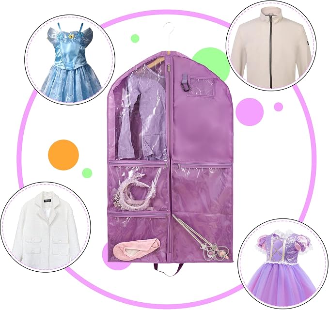 Waterproof Hanging Garment Bag,40 inch Garment Bags for Hanging Clothes,Garment Bags for Travel Storage,Dance Clothes Bag,Kids Cheer Garment Bag for Dance Costumes Cheerleading Uniform
