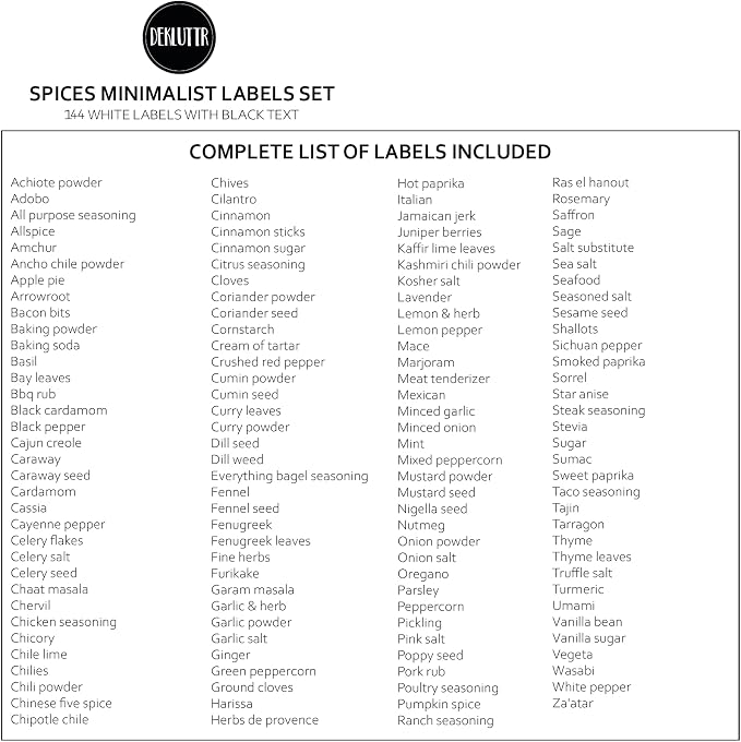 Minimalist Labels Set (Spices 1)