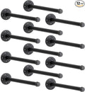 12 Inch Black Industrial Pipe Floating Clothing Rack Wall Mounted, Heavy Duty Garment Rack for Hanging Clothes, Multi-purpose Hanging Rod for Closet Storage, 12 Pack