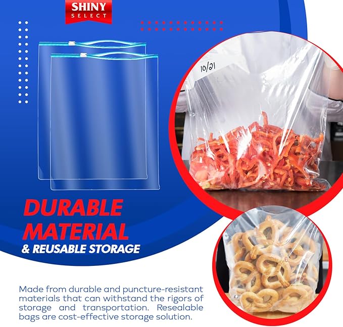 Extra Large Jumbo Size 3 Gallon Slider Storage Bags, 25 Bigger Resealable Extra Large Clear Plastic, 2 Mil Thick for Moving, Food Meal Preparation, Clothing, Toys, Shoes, Toiletries, Snacks