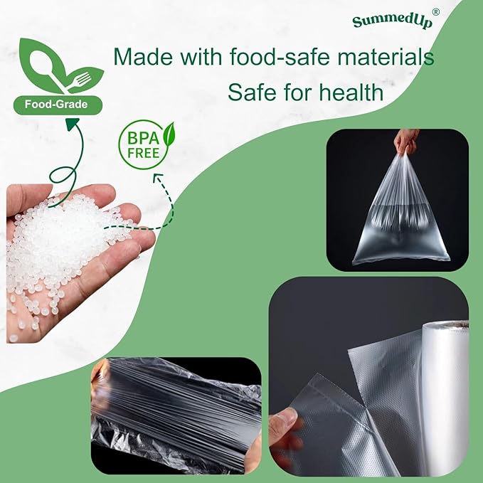 Food Storage Bags 12" x 16" 1.5 Gallons Clear Plastic Bag Roll Food-grade Plastic Produce Bag roll for lunches, Freezer & Oven-Safe PE bags for Kitchen Use, Fruits, Meat, Sandwich Bags 350/Roll