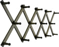 SKOLOO Hat Rack for Wall with 14 Hooks, Solid Wooden, Modern, Expandable Coat Rack Wall Mount for Coats, Hats, Bags, Baseball Caps, Dark Walnut Color
