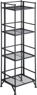 Convenience Concepts Xtra Storage 4 Tier Folding Metal Shelf, Black