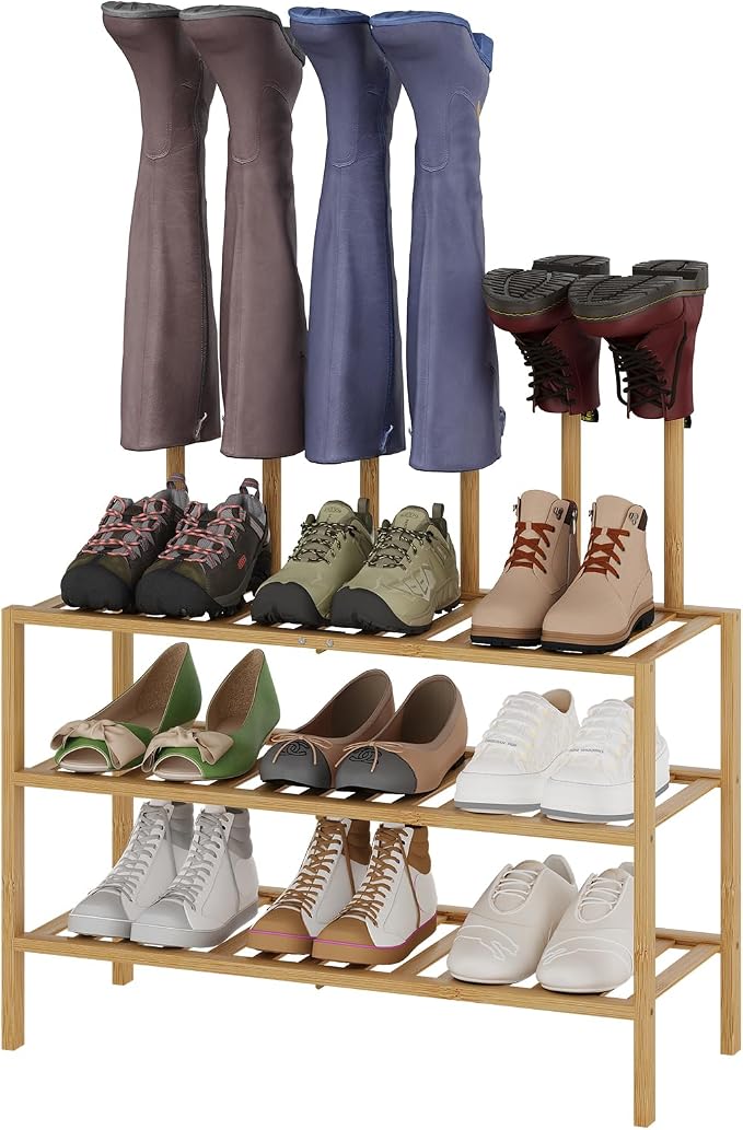 Detachable Boot Rack For Tall Boots Organizer,Outdoor Shoe Rack Storage | 3-Tier Multiuse Shoe Rack For Tall Boots,Closet Organizers And Entryway Storage,Suitable For All Seasons