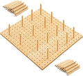 Kigley 3 Pcs Bamboo Wood Pegboard Drawer Organizer with 32 Pegs Wooden Peg Board Drawer Shelf Organizer Adjustable Peg System for Dishes Plate Pot Container Cookware Utensil Kitchen