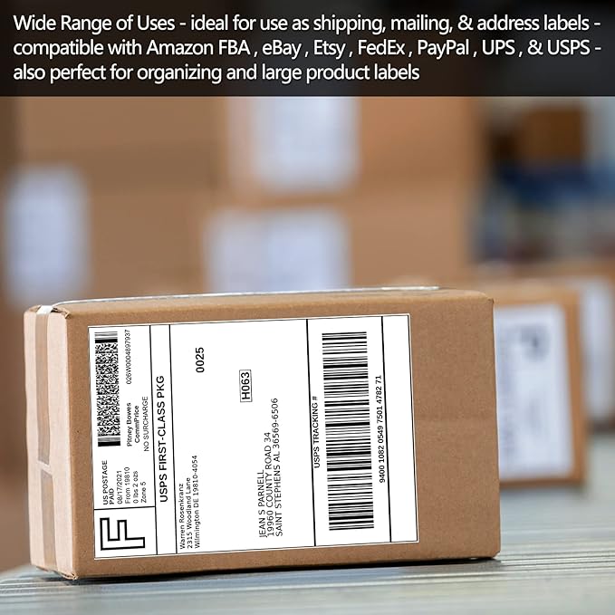 SJPACK 10000 Half Sheet Laser/Ink Jet Shipping Label 5-1/2" X 8-1/2" Blank White Labels(10000 Labels)