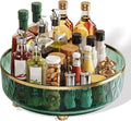 11-Inch Clear Lazy Susan, Non-Skid Rotating Storage Tray, Ideal for Kitchen Cabinets, Pantry, Refrigerator, Bathroom Countertop, Vanity Makeup Organizer, Spice Rack (Green, 11Inch)