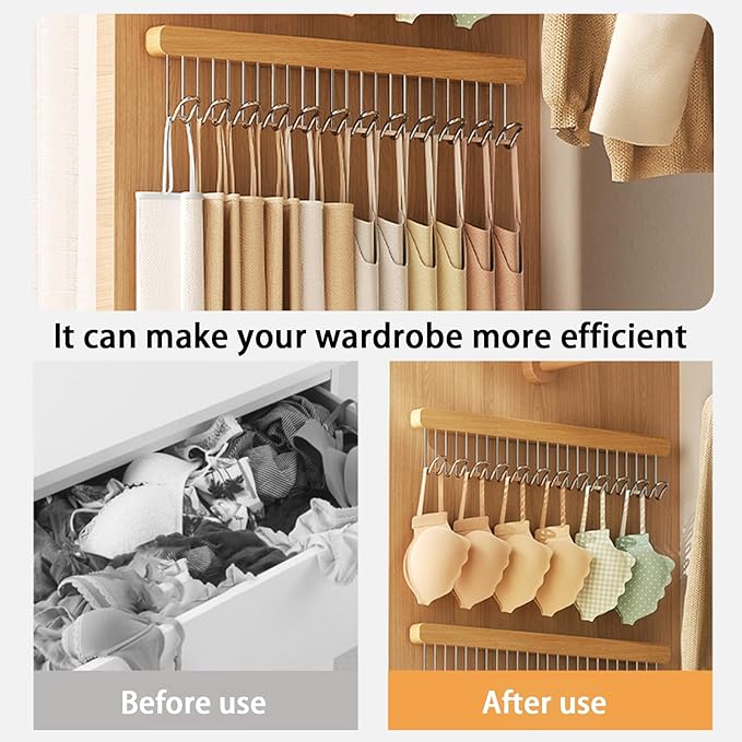 12 inch valet rods for closets, extendable and pull-out wardrobe pole for hanging clothes,bras,tie,belt,wardrobe pole with metal hooks, closet valet rod slide out,hanger wall（Right hook)