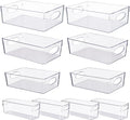 UFORU 10 Pack Clear Plastic Pantry Organizers and Storage with Handles | Non-slip Bottom Stability, Space-Saving Stackable Design, Clear Visibility, Thickened Plastic, Multi-Scene Storage Solutions