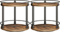 YATINEY Spice Rack, Set of 2 Lazy Susan Organizer, 2-Tier Turntable Organizer, Rotating Spice Rack Organizer For Cabinet, Compact and Versatile, for Kitchen Countertop, Rustic Brown SR22L2BR