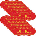All Quality Designer Office Sign | Easy Installation - Red/Yellow - Small (10 Pack)