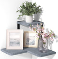 SRIWATANA Rustic Corner Shelf, 2-Tier Wood Wall Shelf, Wall Mounted Storage Shelves for Bedroom, Living Room, Bathroom, Weathered Grey