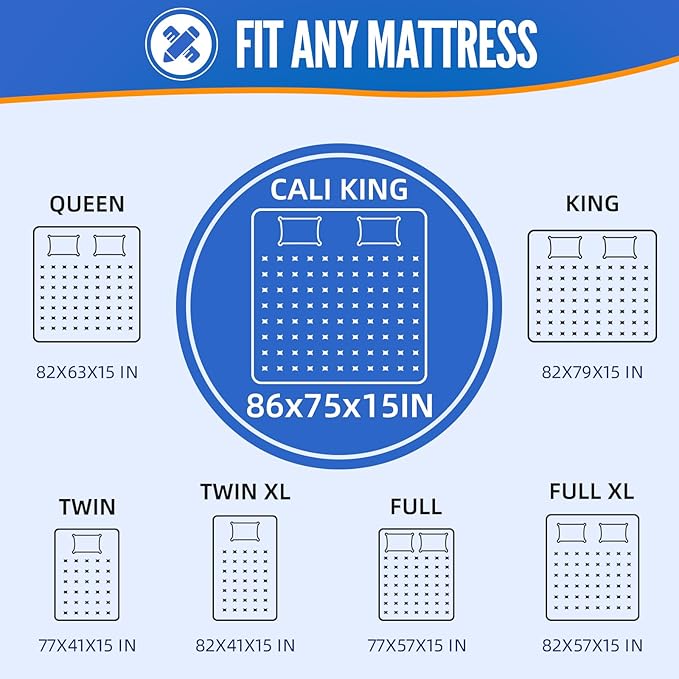 BAGAIL Mattress Bags for Moving, Mattress Covers with Heavy Duty Handles, Reusable Mattress Storage Bag for Moving Supplies(Blue, Cali King)