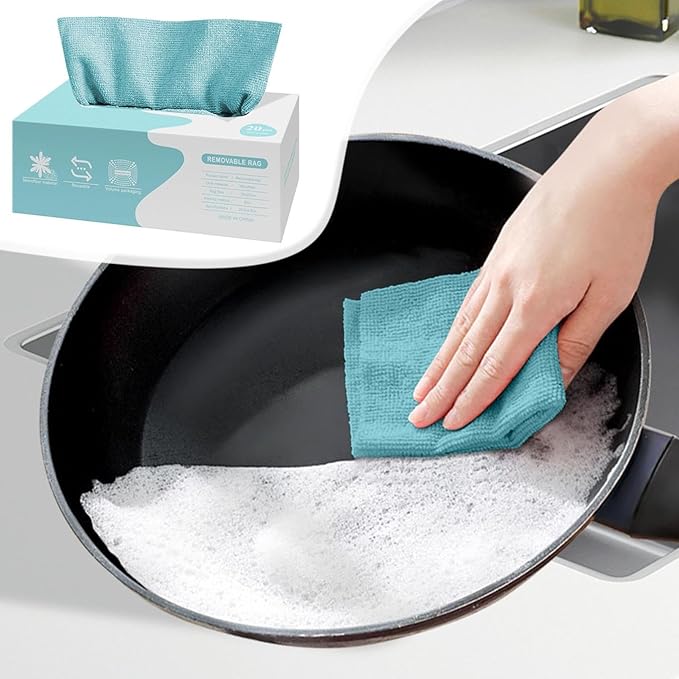 Microfiber Cleaning Cloths in Box, 20 Pack Extract Towels, Lint Free Reusable Rags for Household Kitchen Cleaning, Ultra Absorbent Multi-Purpose Wipes for Car Wash Detailing (01)