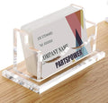 PARTSPOWER Acrylic Business Card Holder for Desk, Horizontal Clear Business Name Card Display Stand, Desk Accessory Business Name Card Organizer (Horizontal, 1-Slot)