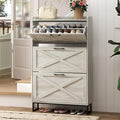 Maupvit Shoe Storage Cabinet with 3 Flip Drawers, Freestanding Organizer with Metal Legs for Entryway, Narrow Shoe Rack Cabinet, Beige