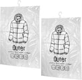 Abaodam 2pcs Space Saver Vacuum Storage Bags for Clothes and Bedding with Hook Hanging Design and Zip Seal, Sturdy Pe and Pa Material, for Travel and Closet Organization