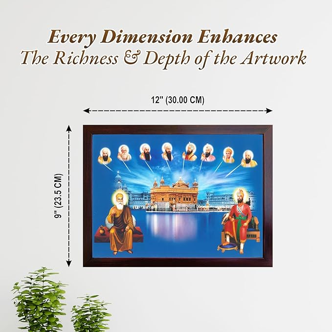 Lord Sikh Guru poster print with frame for Home Decor and Gifting Purpose (229-139)
