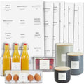 Talented Kitchen Minimalist Food Labels - 2.5" x 2.5" Matte White Vinyl, Pack of 157 - Pantry & Fridge Container Labels for Jars & Bins - Preprinted Food Storage Stickers, Water-Resistant