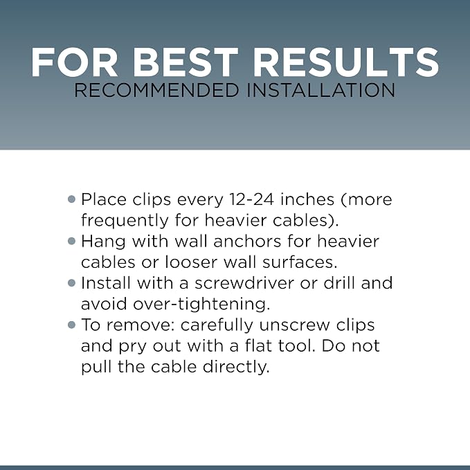 THE CIMPLE CO Dual Cable Clips with Screws - 1/2 Inch Coaxial Cable Clamps Outdoor - Exterior Cord Management for Coax, CAT Ethernet, Electrical Wire - Screw Clamps for Wires on Wall - 10 PCS, Black